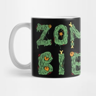 Zombie lettering with bones and eyes Mug